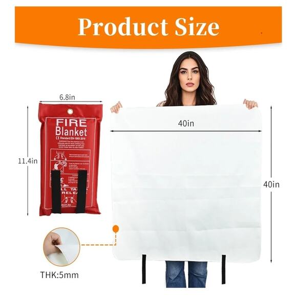 Fire Suppression Blanket For Home Kitchen Office Car Caravan Emergency Safety - Picture 2 of 7